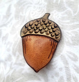 Acorn Leather Pin