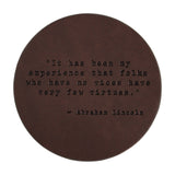 Abraham Lincoln Quote Leather Coaster