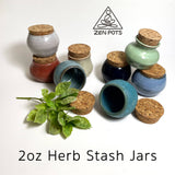 Spice Herb Stash Jars Ceramic Nug Jars Storage Jars w/ Corks