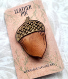 Acorn Leather Pin