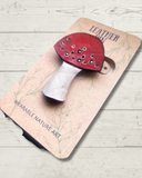 Spotted Mushroom Leather Pin