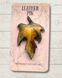 Mini Maple Leaf Leather Pin