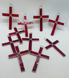 STAINED GLASS CRUCIFIX - HANDMADE - GORGEOUS CROSS