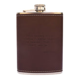 Mark Twain Quote Leather Flask