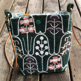 Hand-Embroidered Cotton Crossbody Phone Pouch  S5P288