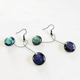 Glittery Dichro Dangle Earrings