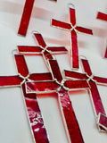 STAINED GLASS CRUCIFIX - HANDMADE - GORGEOUS CROSS