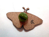 Monarch Butterfly Leather Nature Art Animal Pin