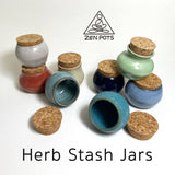 Spice Herb Stash Jars Ceramic Nug Jars Storage Jars w/ Corks