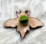 Honey Bee Leather Pin - Insect Zoo Nature Art