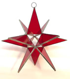 Moravian Star HANDMADE STAINED GLASS many colors avail.