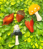 Spotted Mushroom Leather Pin