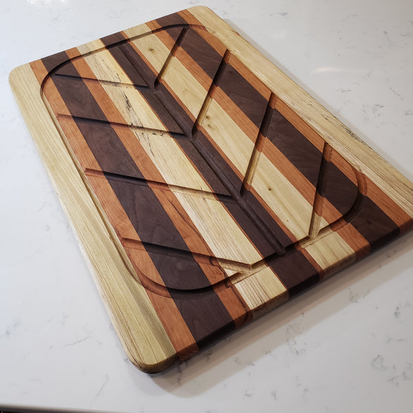 Large Wood Cutting Board with Handle - Butcher Block Cutting Board