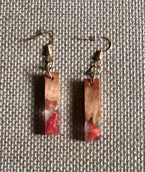 Wood and Resin Earrings